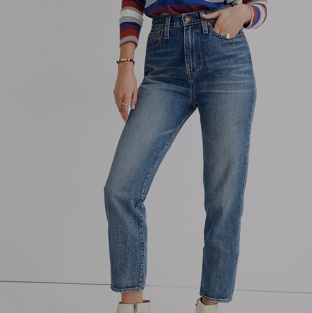 Madewell Jeans The Momjean Tapered Leg Downey Wash